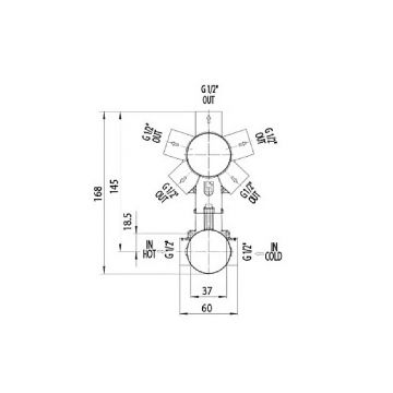 Комплект Bossini (Боссини) CUBE Смеситель для душа встраиваемый внешняя часть хром Универсальная встроенная часть для механического смесителя на 2-5 источников Z00004.030 и Z00130 хром