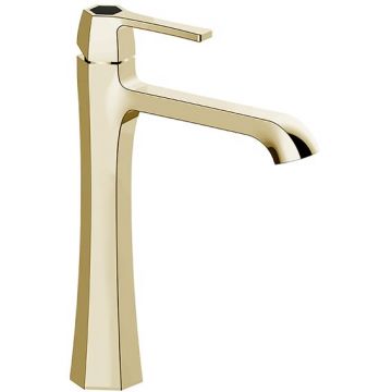 Смеситель Cisal (Кисал) Cherie однорычажный для раковины на 1 отверстие, высота излива 20 см, без донного клапана, цвет золото/черный CH0035447C