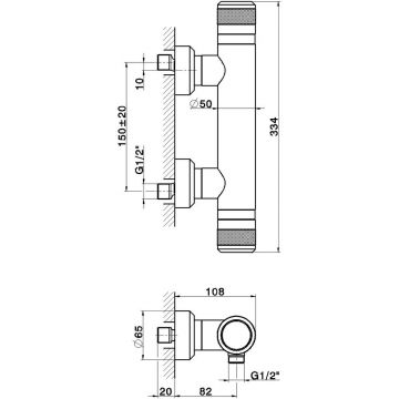 Смеситель Cisal (Кисал) Chronos термостатический настенный для душа, цвет: хром CRT0101021