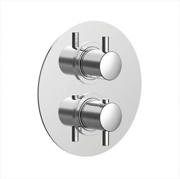 Смеситель Cisal (Кисал) Less New для душа, встраиваемый, термостатический, с переключателем на 3 положения, внешняя часть, цвет: хром LN01820021