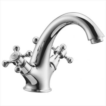 Смеситель Cisal (Кисал) Victorian двухвентильный для раковины на 1 отверстие с донным клапаном, цвет: хром VT00051021