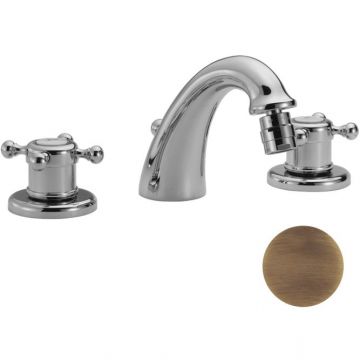 Смеситель Cisal (Кисал) Victorian для биде на 3 отверстия с донным клапаном, цвет: бронза VT00122027