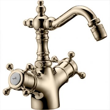 Смеситель Cisal (Кисал) Victorian для биде, на 1 отверстие, с донным клапаном, цвет: никель матовый VTT560102A