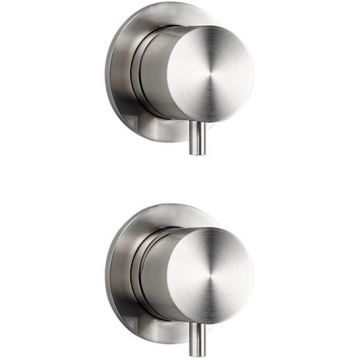 Встраиваемый смеситель Cisal (Кисал) Xion однорычажный для ванны/душа на 2 выхода, внешняя и внутренняя части в комплекте, цвет: нержавеющая сталь АISI 304 XI000215D1