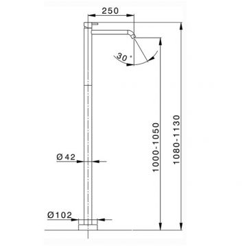 Напольный смеситель Cisal (Кисал) Less New для раковины цвет: черный матовый LN01451040