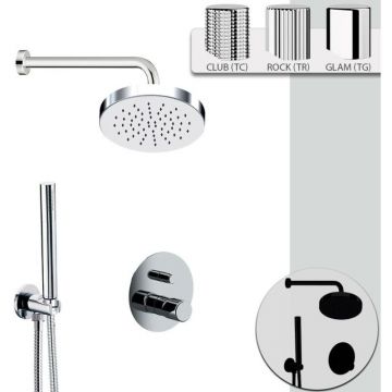 Душевой комплект Daniel (Дэниел) Trilogy, на 2 потребителя, с круглым верхним душем 22,5 см и кронштейном 30 см, цвет хром TR615ZL8322-CR