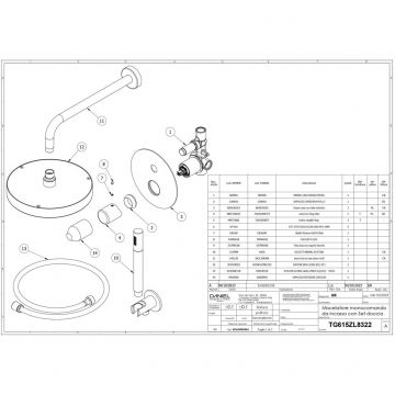 Душевой комплект Daniel (Дэниел) Trilogy, на 2 потребителя, с круглым верхним душем 22,5 см и кронштейном 30 см, цвет хром TR615ZL8322-CR