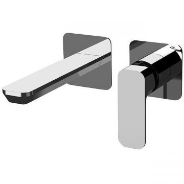 Смеситель Daniel (Дэниел) Tiara, встраиваемый в стену, однорычажный, излив 16,8 см, графит, TA632P-GO