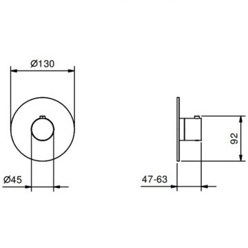 Смеситель Fantini (Фантини) Nostromo для душа, термостатический, встраиваемый, цвет черный матовый 87 13 G500B