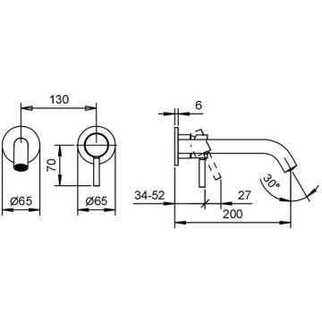 Смеситель Fantini (Фантини) Nostromo для раковины, встраиваемый, цвет: хром 50 02 E811B