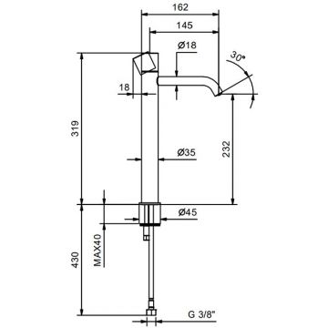 Смеситель Fantini (Фантини) Nostromo для раковины, на 1 отверстие, высокий излив, цвет: хром 50 02 G906WF