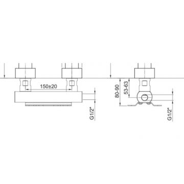 Скрытая часть напольного смесителя Fantini (Фантини) AL/23, 1/2 19 00 1680A