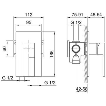 Смеситель Fantini (Фантини) AR/38 для душа, встраиваемый, цвет: хром 38 02 E263SB