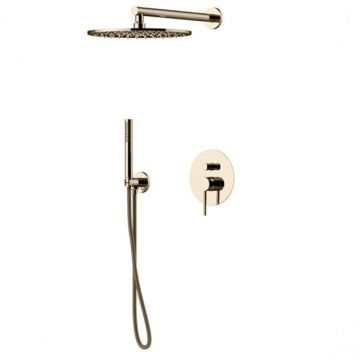 Комплект для душа Gattoni (Гаттони) Circle Two со встроенным смесителем с Gbох с ручной лейкой и верхним душем 250 мм, цвет: Niскеl 9190/PDNS