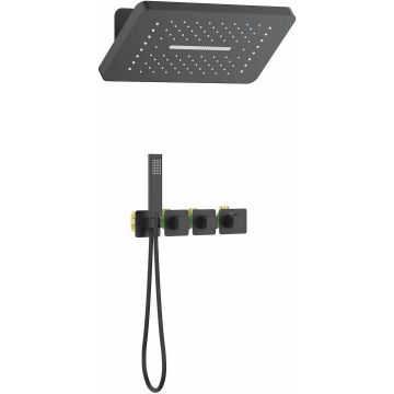 Встраиваемая душевая система с термостатом Timo (Тимо) Petruma, черный, SX-5249/03SM