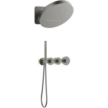 Встраиваемая душевая система с термостатом Timo (Тимо) Saona, черное золото, SX-2329/18SM