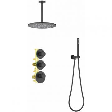 Встраиваемая душевая система с термостатом Timo (Тимо) Saona, черный, SX-2399/03SM