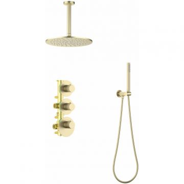 Встраиваемая душевая система с термостатом Timo (Тимо) Saona, матовое золото, SX-2399/17SM