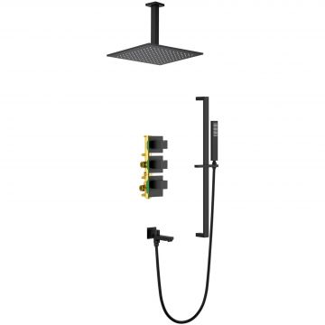 Встраиваемая душевая система с термостатом Timo (Тимо) Selene, черный, SX-2239/03SM
