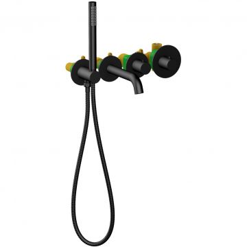 Встраиваемый смеситель для ванны с термостатом Timo (Тимо) Saona, черный, 2324/03YSM