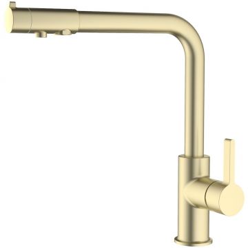 Смеситель для кухни с подключением фильтра Timo (Тимо) Hette, матовое золото, 1026/17F