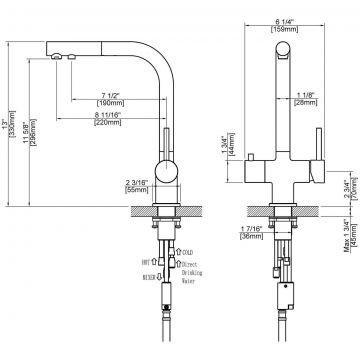 Смеситель для кухни с подключением фильтра и выдвижным изливом Timo (Тимо) Saona, белый, 2356/16FL