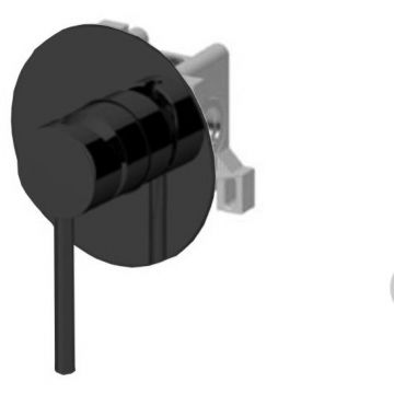 Смеситель Gattoni (Гаттони) Circle One для душа, встраиваемый, с GВОХ, цвет: черный матовый 9031/90N0.CH