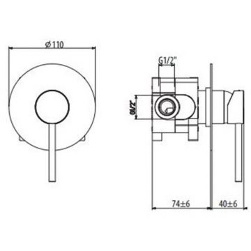 Смеситель Gattoni (Гаттони) Circle One для душа, встраиваемый, с GВОХ, цвет: черный матовый 9031/90N0.CH