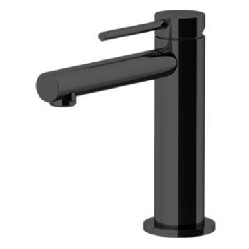 Смеситель Gattoni (Гаттони) Circle One для раковины, на 1 отверстие, излив 120 мм, с донным клапаном, цвет: черный матовый 9042/90NO