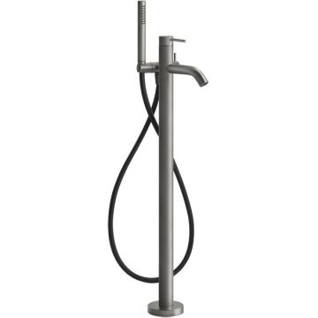 Напольный смеситель Gessi 316 для ванны с душевой лейкой, внешняя часть, цвет: шлифованная сталь 54028#239
