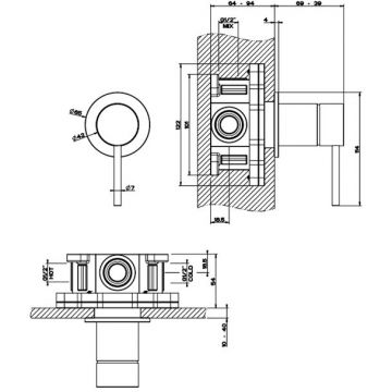 Смеситель Gessi (Гесси) 316 для душа, встраиваемый, цвет: Вrushеd РVD 54019№ 727