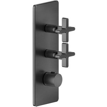 Смеситель Gessi Inciso встраиваемый термостатический высокой производительности, внешняя часть, цвет: black ХL 58224#299