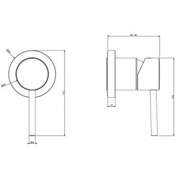 Смеситель Gessi (Гесси) Emporio Via tortona для душа, встраиваемый, на 1 позицию, цвет: хром 19712№ 031