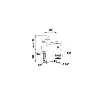 Смеситель для раковины Laufen (Лауфен) City PRO HF500903100000 с донным клапаном, хром