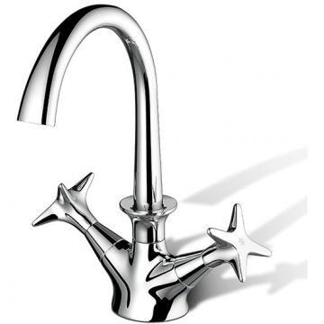 Смеситель Stella (Стелла) 130 для раковины на 1 отверстие 3217, с донным клапаном, цвет: хром CT 00004 CR00