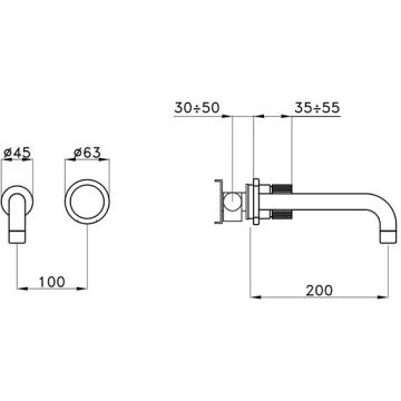 Смеситель Stella (Стелла) Sirius для раковины, встраиваемый, излив: 20 см., цвет: хром SR01611CR00