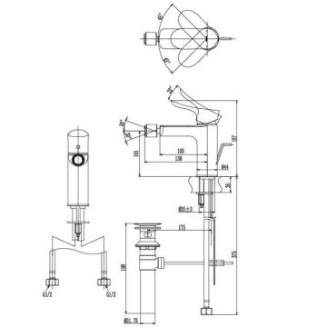 Смеситель Toto (Тото) NC для биде с донным клапаном, цвет: хром TRG01301R