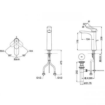 Смеситель Toto (Тото) NC для накладной раковины с донным клапаном, Соmfоrt Glidе, цвет: хром TLG01304R