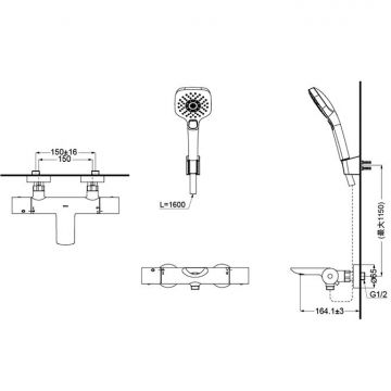 Смеситель Toto (Тото) Showers термостатический для ванн и душа, открытый монтаж, SМА, цвет: хром TBV01402R