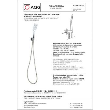 Душевой комплект AQG Alpha, на 2 потребителя, с квадратным верхним душем 25х25 см и потолочным кронштейном 20 см, хром, 19ALPEC21802