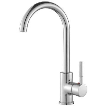 Смеситель для кухни AQG (АКУГ) MINIMALISTA, с закругленным поворотным изливом, цвет хром 05MIN500CR