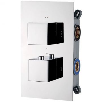 Смеситель для душа AQG (АКУГ) QU Therm, встраиваемый с термостатом на 2 выхода , цвет хром 03QUT351CR