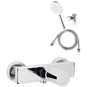Смеситель для душа AQG Tube, однорычажный c набором для душа SETP, цвет хром 01TUB310CR