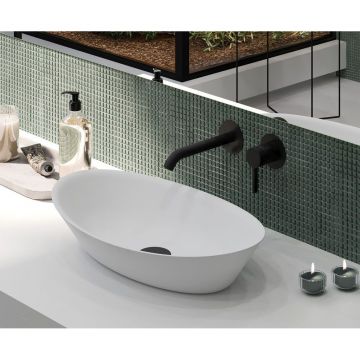 Смеситель для раковины AQG Urban Flow Two, встраиваемый в стену однорычажный, цвет черный матовый 01URF160NG