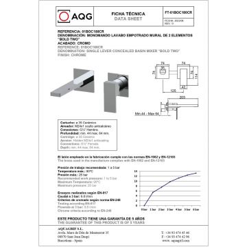 Смеситель AQG Bold, встраиваемый в стену, однорычажный, хром, 01BOC180CR