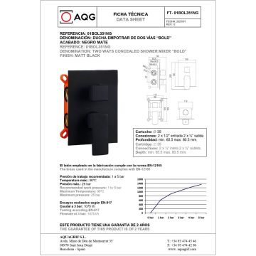 Душевой комплект AQG Bold, на 2 потребителя, с квадратным верхним душем 25х25 см и потолочным кронштейном 35 см, черный матовый, 19BOLEC21705