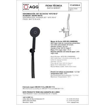 Душевой комплект AQG Tube, на 2 потребителя, с круглым верхним душем 25 см и потолочным кронштейном 20 см, черный матовый, 19TUBER21705