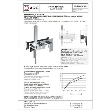 Душевой комплект AQG Alpha, EC238 на 2-3 потребителя, с настенным кронштейном, цвет хром 19ALPEC23802