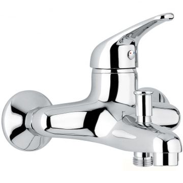 Смеситель Emmevi (Эммеви) Ambra, с ручным душем для ванной, белый-золото, 9001/BO