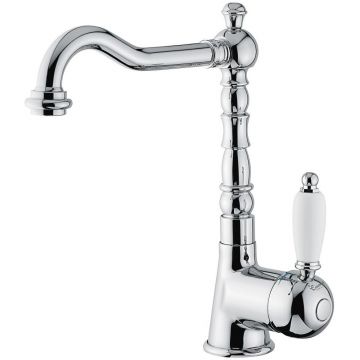 Смеситель однорычажный Emmevi (Эммеви) Laguna, излив 19 см, с донным клапаном, хром, 40513/CR